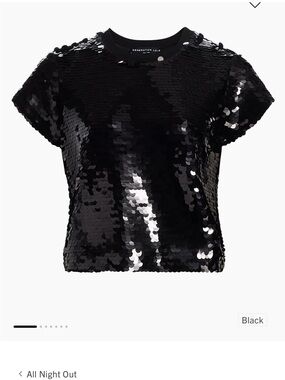 Generation Love Black Sequin Crewneck Crop Top